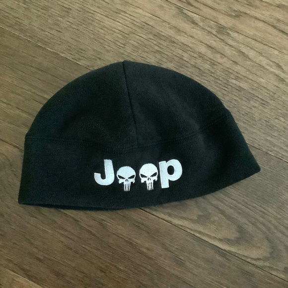 Jeep Punisher Skull Fleece Black Beanie Winter Hat Car Logo - Picture 1 of 4